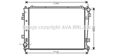 Радіатор, охолодження двигуна AVA QUALITY COOLING AVA COOLING KA2162 (фото 1)