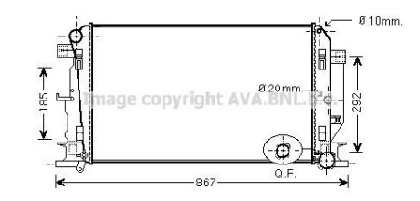 Радіатор, охолодження двигуна AVA QUALITY COOLING AVA COOLING MS2402