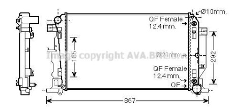 Радіатор, охолодження двигуна AVA QUALITY COOLING AVA COOLING MS2445