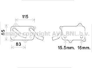 AVA DB Оливний радіатор W202/210/211, W163, 220, Vito AVA COOLING MS3555 (фото 1)