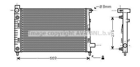 AVA DB Радіатор сист. охолодження двиг. MERCEDES W 168 A170 AUT. 98- AVA COOLING MSA2282 (фото 1)