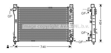 Радиатор, охлаждение двигателя AVA COOLING MSA2286