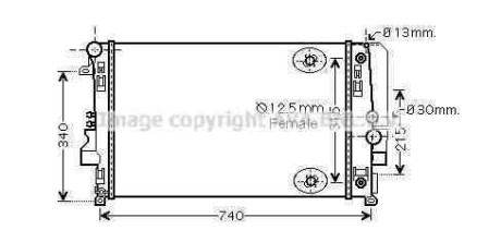 Радиатор охлаждения двигателя MB Vito (V639) 2.2d 3.0d 3.2i 3.5i 3.7i (03-14) MT/AT AVA AVA COOLING MSA2460