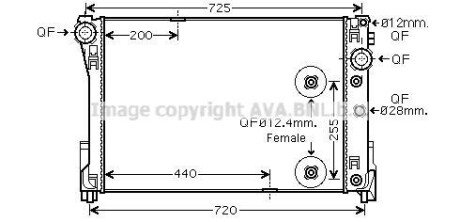 Радиатор, охлаждение двигателя AVA COOLING MSA2546