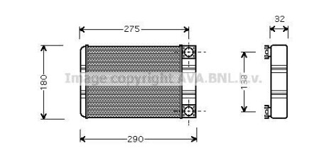 Теплообмінник, радіатор пічки AVA QUALITY COOLING AVA COOLING MSA6312