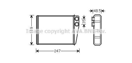 Радиатор отопителя салона MB ML164 280-350CDI 350i 05>, GL164 320-450CDI 420-500i AVA AVA COOLING MSA6673