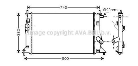 Радіатор, охолодження двигуна AVA QUALITY COOLING AVA COOLING MZ2183