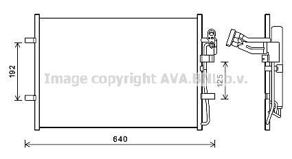 AVA MAZDA Радіатор кондиціонера (конденсатор) 3 1.6 08-, 5 1.6 10- AVA COOLING MZ5281D (фото 1)