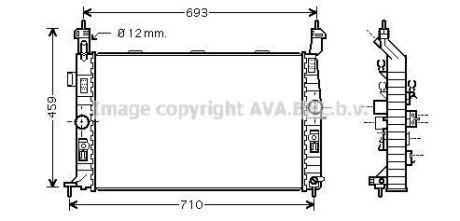 Радиатор, охлаждение двигателя AVA COOLING OL2345 (фото 1)