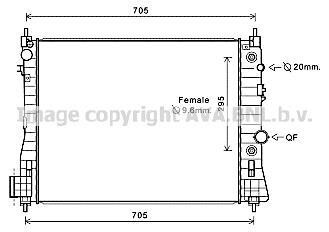 AVA OPEL Радіатор системи охолодження двигуна MOKKA 1.7 CDTI 12-, CHEVROLET AVA COOLING OL2655