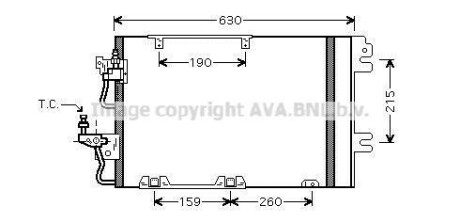 Радіатор кондиціонера OPEL ASTRA H (04-) (AVA) AVA QUALITY COOLING AVA COOLING OL5367D