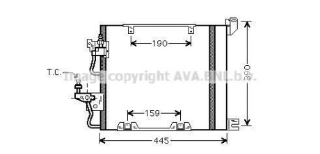 Радиатор кондиционера Opel Astra H 1,3CDTI 1,7CDTI 1,9CDTI, Zafira B 1,7CDTI 1,9CDTI AVA AVA COOLING OL5368D (фото 1)