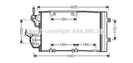 Радиатор кондиционера Opel Astra H 1,3CDTI 1,7CDTI 1,9CDTI, Zafira B 1,7CDTI 1,9CDTI AVA AVA COOLING OL5454D