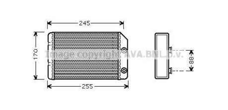 Теплообменник, отопление салона AVA COOLING OL6315