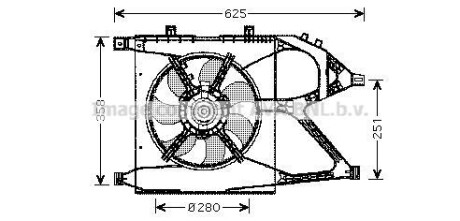 Вентилятор, охлаждение двигателя AVA QUALITY COOLING AVA COOLING OL7517