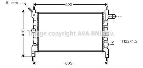 Радіатор, охолодження двигуна AVA QUALITY COOLING AVA COOLING OLA2023