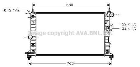 Радіатор, охолодження двигуна AVA QUALITY COOLING AVA COOLING OLA2220