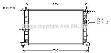 Радіатор, охолодження двигуна AVA QUALITY COOLING AVA COOLING OLA2244