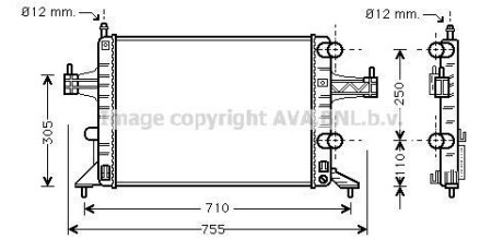 Радіатор, охолодження двигуна AVA QUALITY COOLING AVA COOLING OLA2303