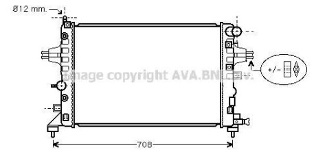 Радиатор, охлаждение двигателя AVA COOLING OLA2362