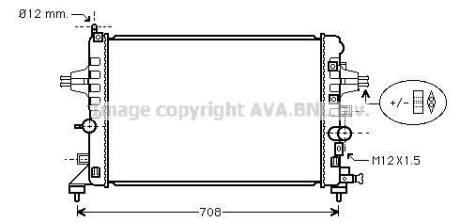 Радиатор охлаждения двигателя Opel Astra H 1,6-1,8i MT AC+/- AVA AVA COOLING OLA2363