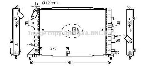 Радіатор, охолодження двигуна AVA QUALITY COOLING AVA COOLING OLA2383