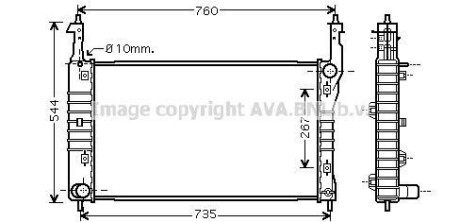 Радіатор, охолодження двигуна AVA QUALITY COOLING AVA COOLING OLA2432 (фото 1)