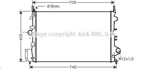 Радіатор двигуна VECTRA C/SIGNUM 18i 05-(AVA) AVA QUALITY COOLING AVA COOLING OLA2462