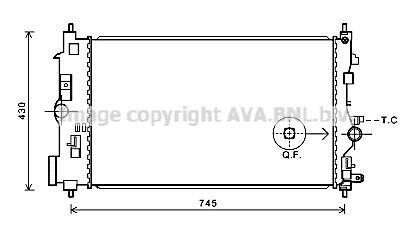 AVA OPEL Радіатор системи охолодження двигуна INSIGNIA A 11-, ZAFIRA TOURER C 11- AVA COOLING OLA2591