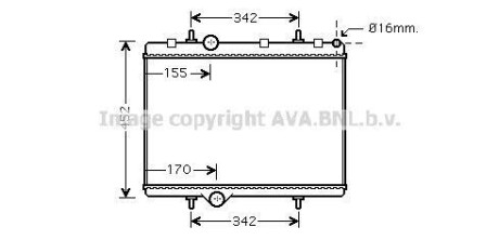 Радіатор, охолодження двигуна AVA QUALITY COOLING AVA COOLING PE2281