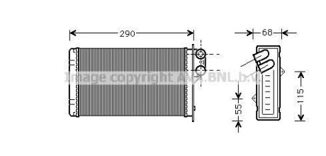 Радіатор пічки AVA QUALITY COOLING AVA COOLING PE6100