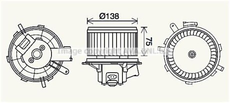 Вентилятор отопителя салона PSA Jumper Boxer 06> manual AC AVA AVA COOLING PE8406