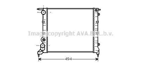 Радіатор, охолодження двигуна AVA QUALITY COOLING AVA COOLING RT2042