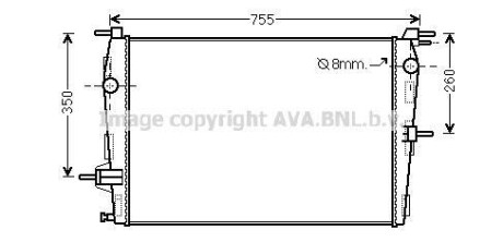 Радіатор, охолодження двигуна AVA QUALITY COOLING AVA COOLING RT2458 (фото 1)