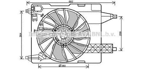 Вентилятор охолодження радіатора AVA COOLING RT7539