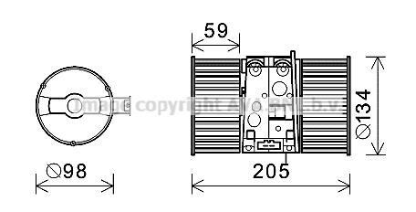 Вентилятор отопителя салона Renault Megane III AC+ AVA AVA COOLING RT8586