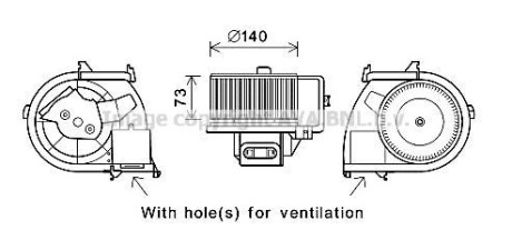 Электродвигатель, вентиляция салона AVA COOLING RT8594