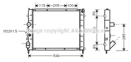 Радіатор, охолодження двигуна AVA QUALITY COOLING AVA COOLING RTA2215