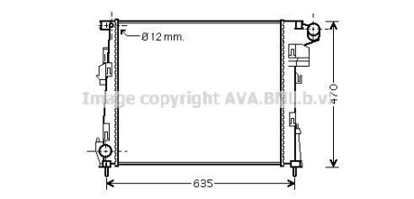 Радиатор, охлаждение двигателя AVA COOLING RTA2427