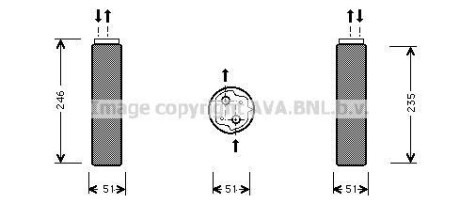 Осушитель кондиционера Renault Logan 1,6i I 04>10 MT/AT AVA AVA COOLING RTD094 (фото 1)