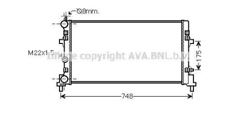 Радіатор двигуна AUDI. SEAT. SKODA. VW (AVA) AVA QUALITY COOLING AVA COOLING STA2037 (фото 1)