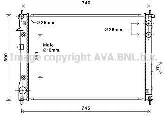 Радіатор двигуна SUBARU TRIBECA (B9) (05-) (AVA) AVA QUALITY COOLING AVA COOLING SU2091