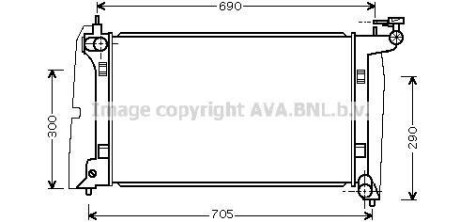 Радиатор охлаждения двигателя Toyota Avensis 03>08 1,6i 1,8i AVA AVA COOLING TO2302