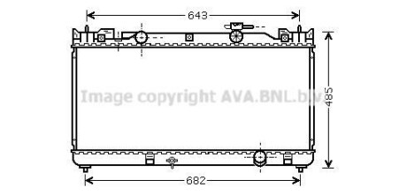 Радиатор, охлаждение двигателя AVA COOLING TO2341 (фото 1)