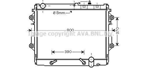 Радіатор, охолодження двигуна AVA QUALITY COOLING AVA COOLING TO2490 (фото 1)