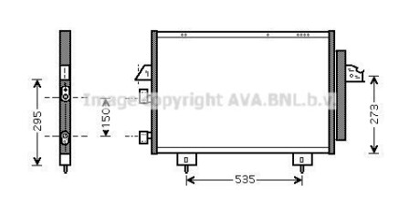 Радіатор кондиціонера AVA QUALITY COOLING AVA COOLING TO5281D (фото 1)