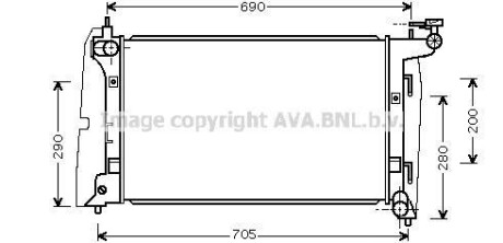 Радиатор охлаждения двигателя Toyota Corolla 1,6i 01>07 AVA AVA COOLING TOA2290