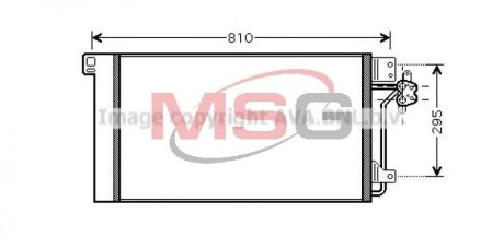 Радиатор кондиционера VW T5 1,9TDI 2,5TDI 03>10 AVA AVA COOLING VNA5236D