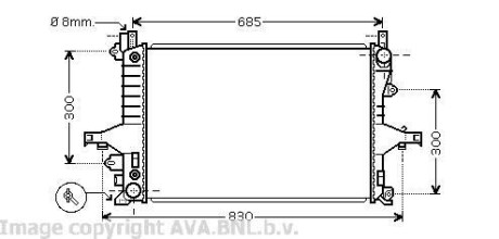 Радіатор, охолодження двигуна AVA QUALITY COOLING AVA COOLING VO2115