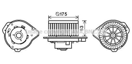 Электродвигатель, вентиляция салона AVA COOLING VO8174